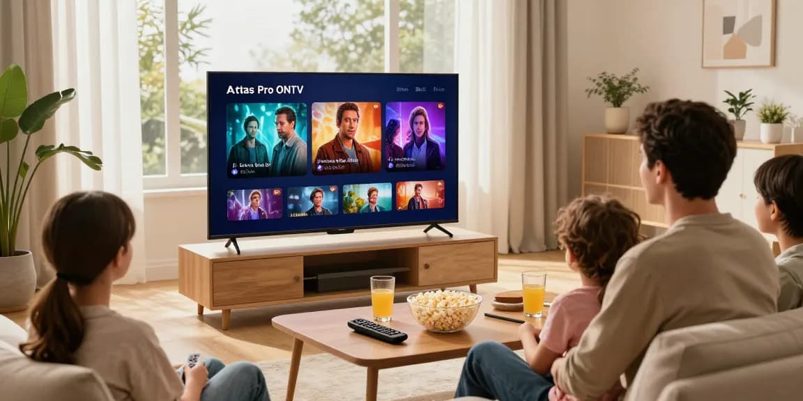 Profitez d'une expérience cinématographique avec Atlas Pro ONTV dans un salon confortable.