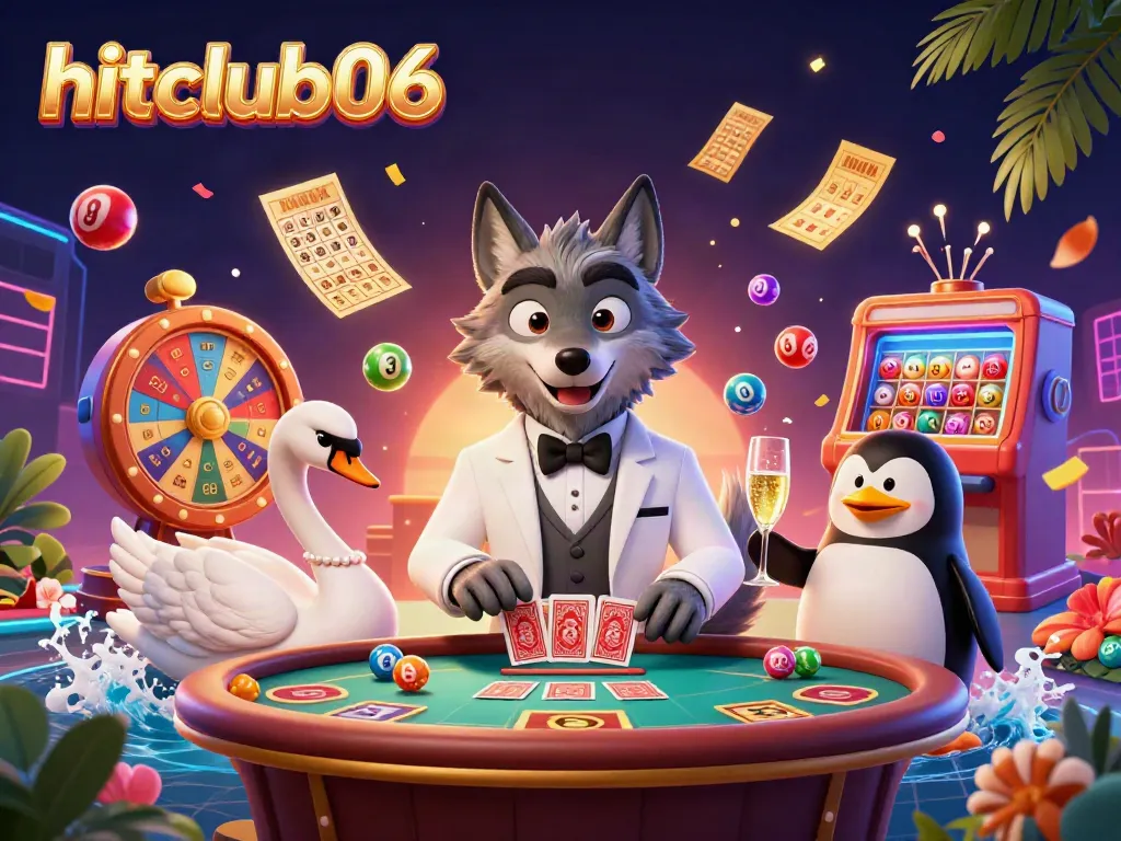 Experience the excitement of hitclub06 with a vibrant scene of baccarat featuring engaging characters and dynamic game elements.