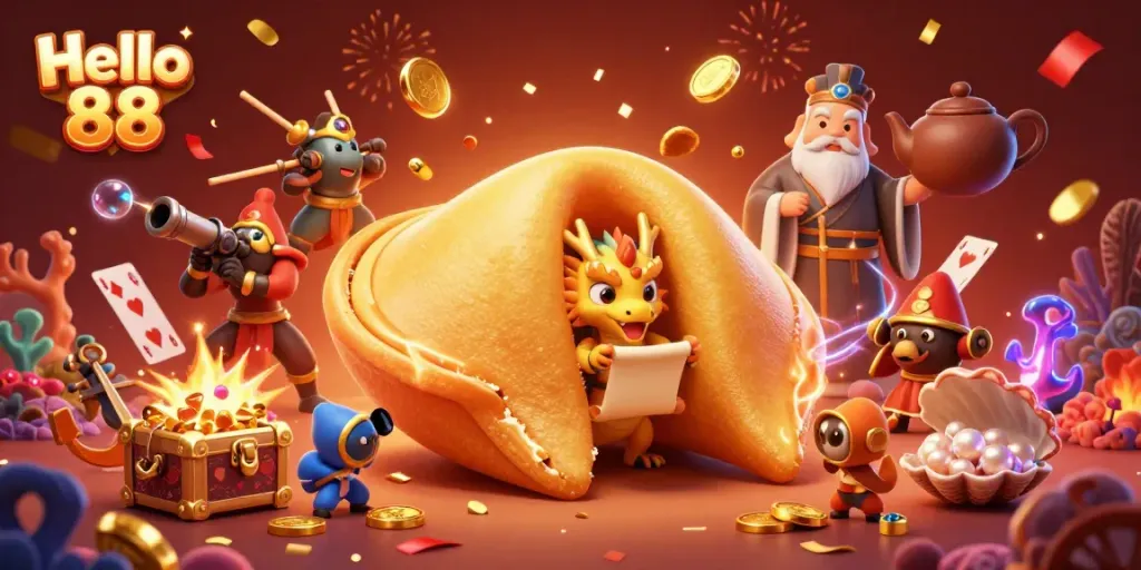 Join the thrilling adventure at Hello 88 casino with dynamic characters and vibrant scenes of fortune and fun.
