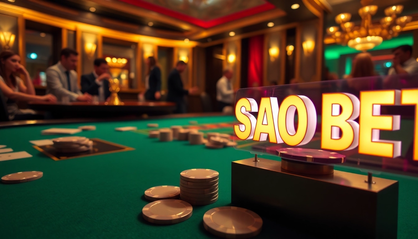 Experience thrilling gameplay at SAO BET with glamorous poker tables and high-end casino action.