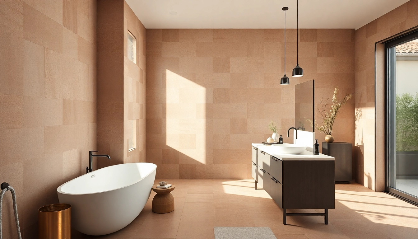 Carrelage moderne présenté dans une cuisine et une salle de bains au style élégant, mettant en valeur l'élégance et le design.