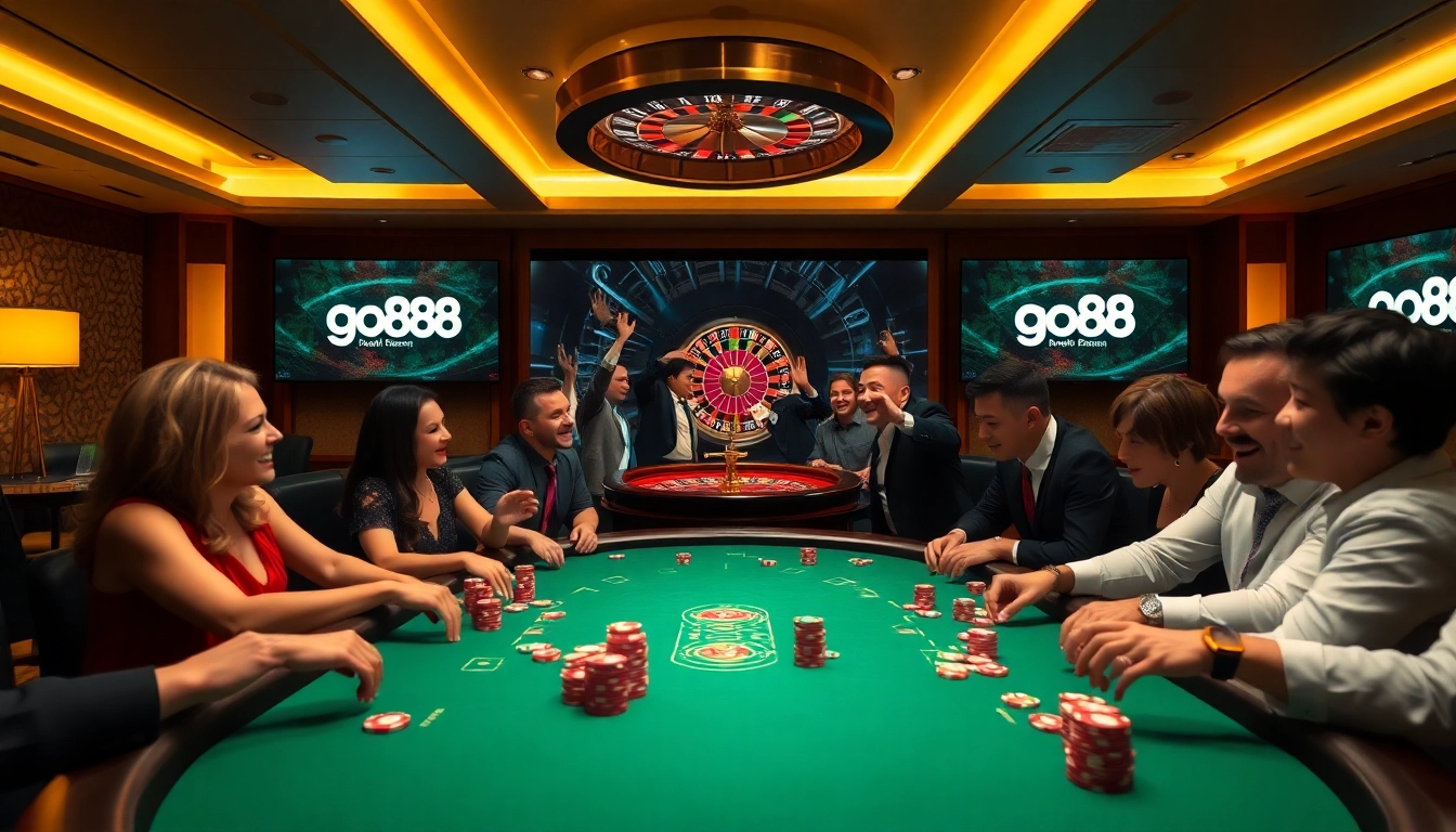 Experience thrilling gameplay at go88 casino with poker tables and vibrant chips.