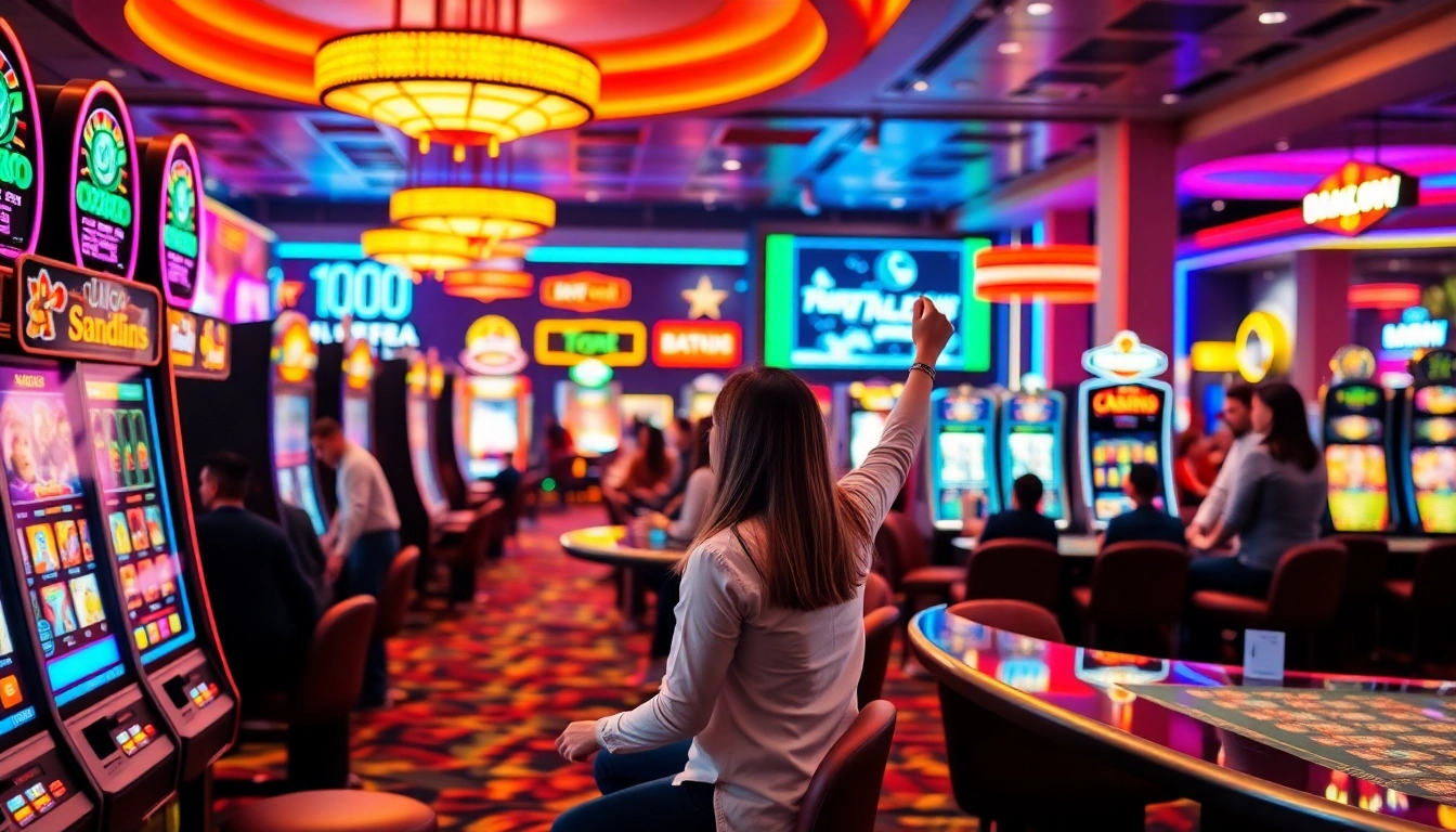 Jouer à des jeux de casino en ligne pour gagner de l'argent dans un cadre vibrant avec des joueurs engagés.