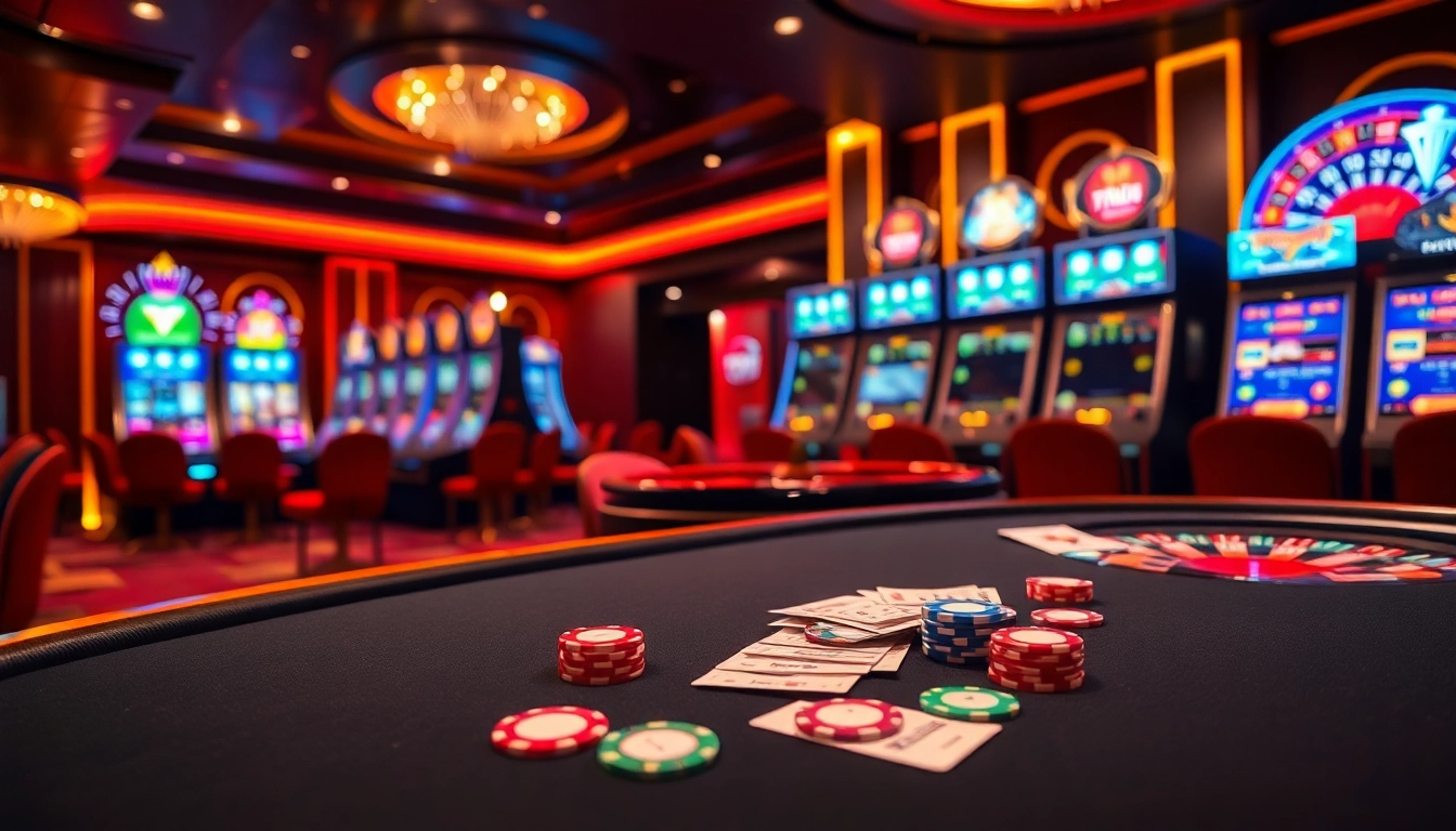 A dynamic casino scene featuring vibrant games at the 789 club, inviting players to enjoy the thrill of winning.