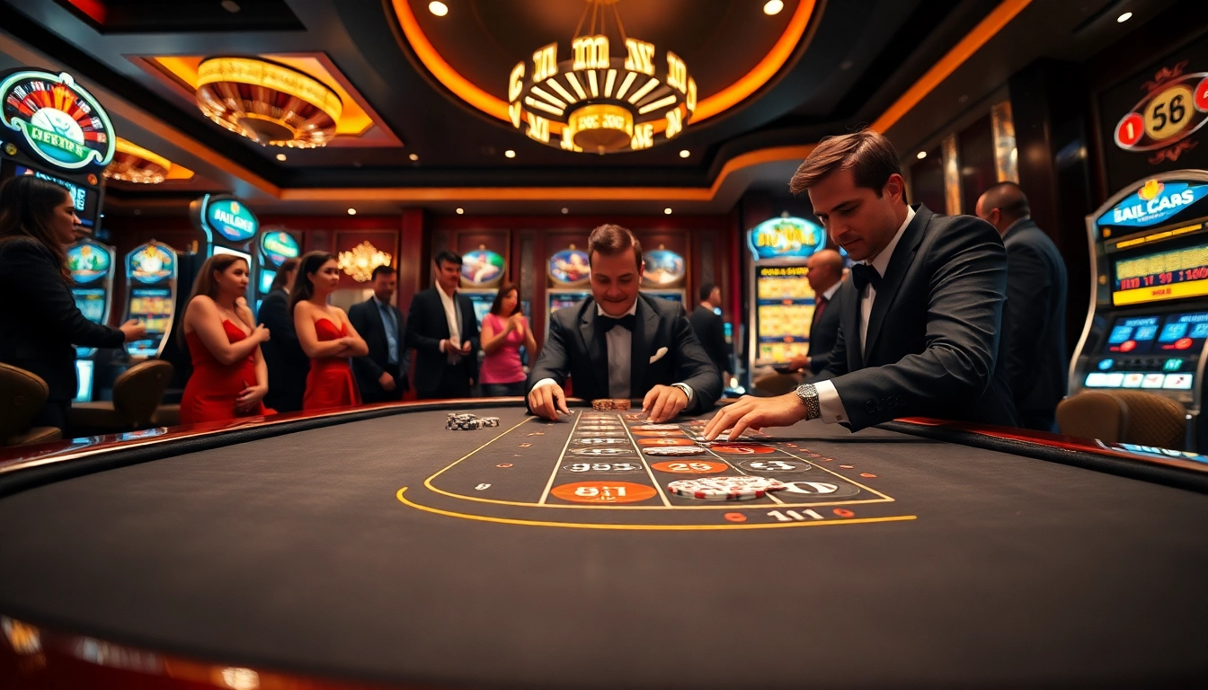 Excited players engage at the cm88 nhà cái casino table, creating an exhilarating gambling experience.