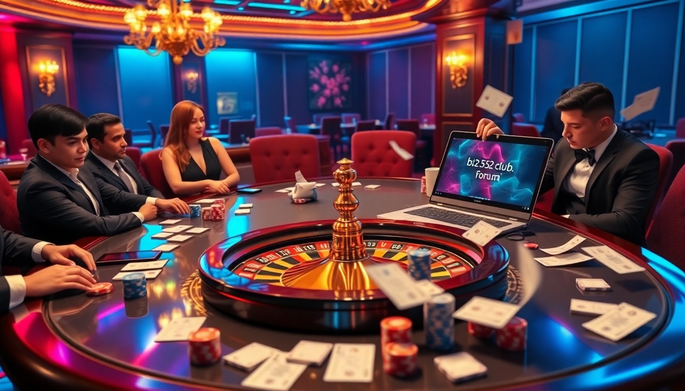 Engage with thrilling games at https://b52club.forum/, featuring vibrant poker tables and roulette wheels.
