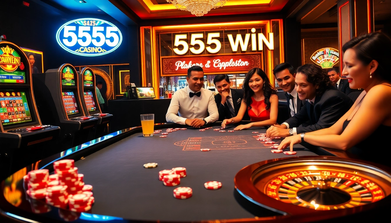 Experience the thrill of winning with 555 win at a luxurious casino gaming table.
