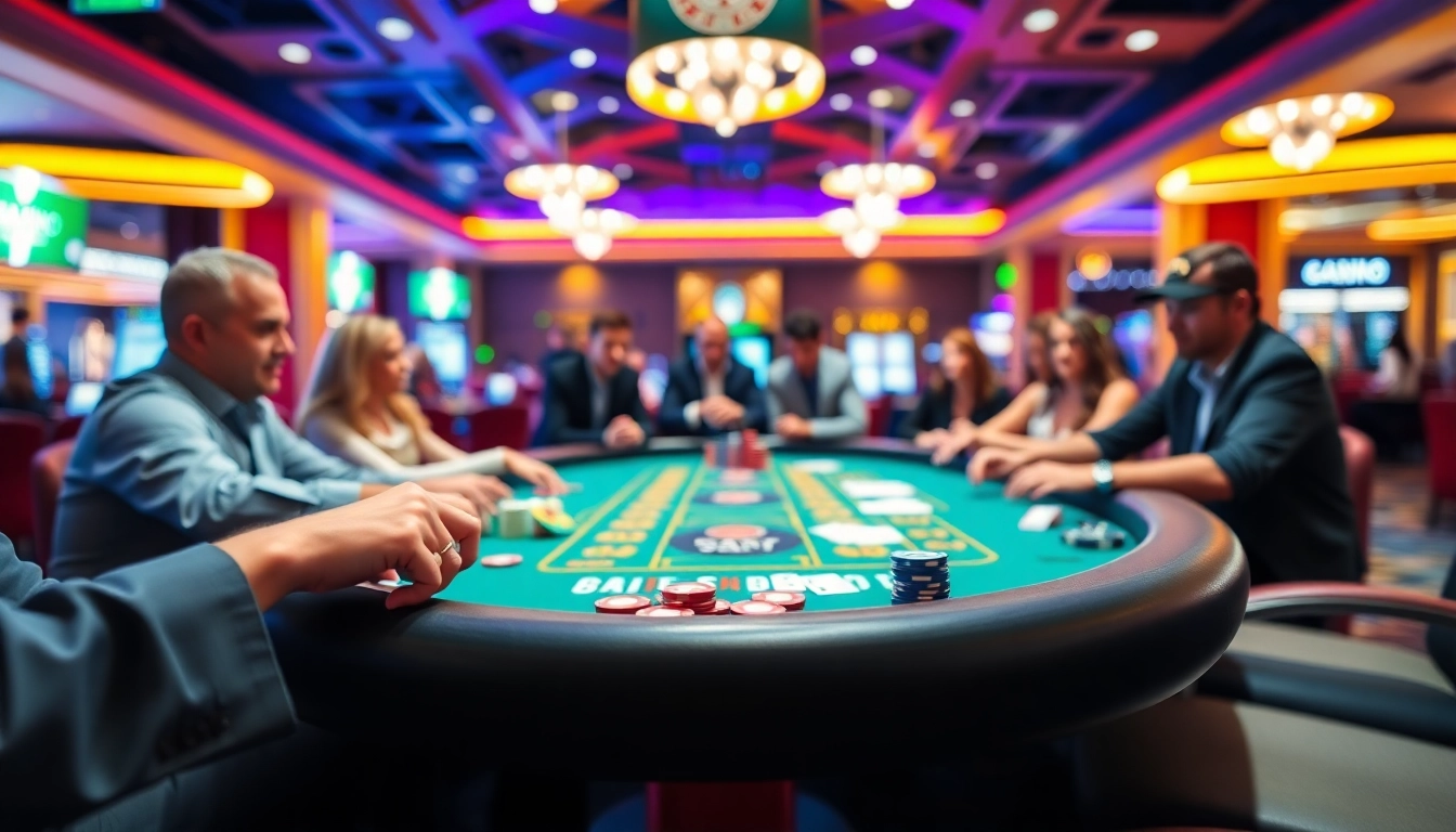 Expérience immersive avec des jeux de casino en ligne dans une ambiance animée.