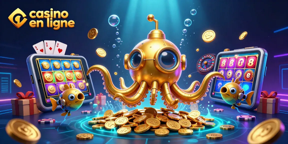 Casino en ligne - Profitez de jeux palpitants avec un kraken doré et des éléments de jeu