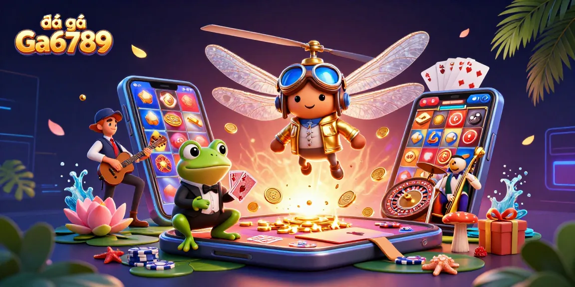 Engage in exciting đá gà Ga6789 betting action at a vibrant lily pad casino, with thrilling characters!