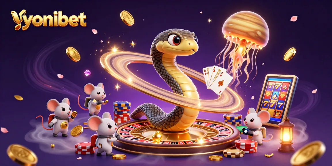 Experience yonibet with thrilling gameplay, featuring a cosmic dealer and vibrant gaming elements.