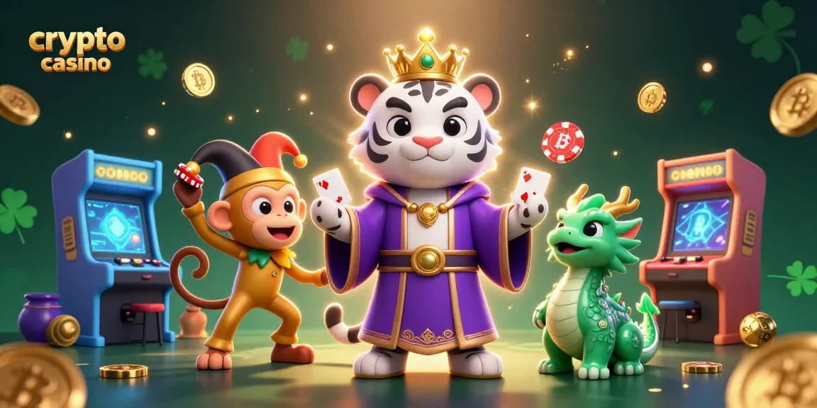 Jouez dans un crypto casino captivant avec un tigre élégant, une pieuvre enjouée et une ambiance dynamique.
