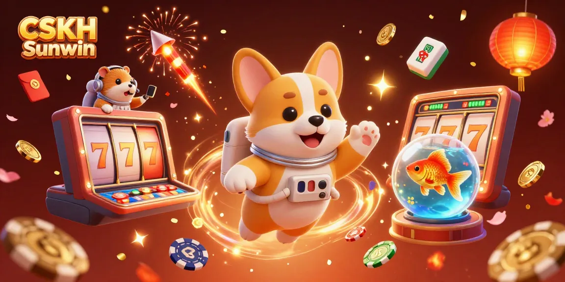 Experience thrilling gameplay at CSKH Sunwin in a dynamic casino scene with playful characters.