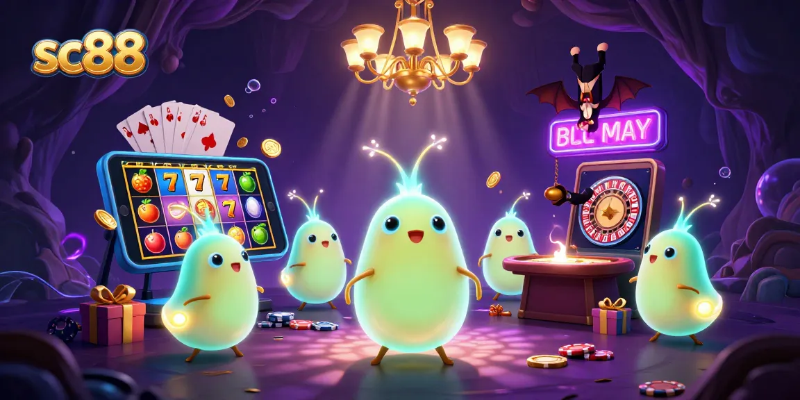 Join the fun at sc88 with glowworms and a bat dealer lighting up a cave casino scene.