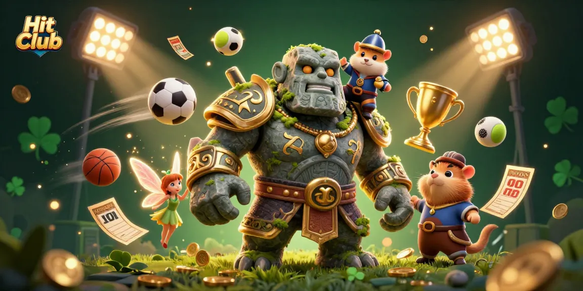 Engage with Hit Club's dynamic gaming experience among enchanted characters and casino elements.