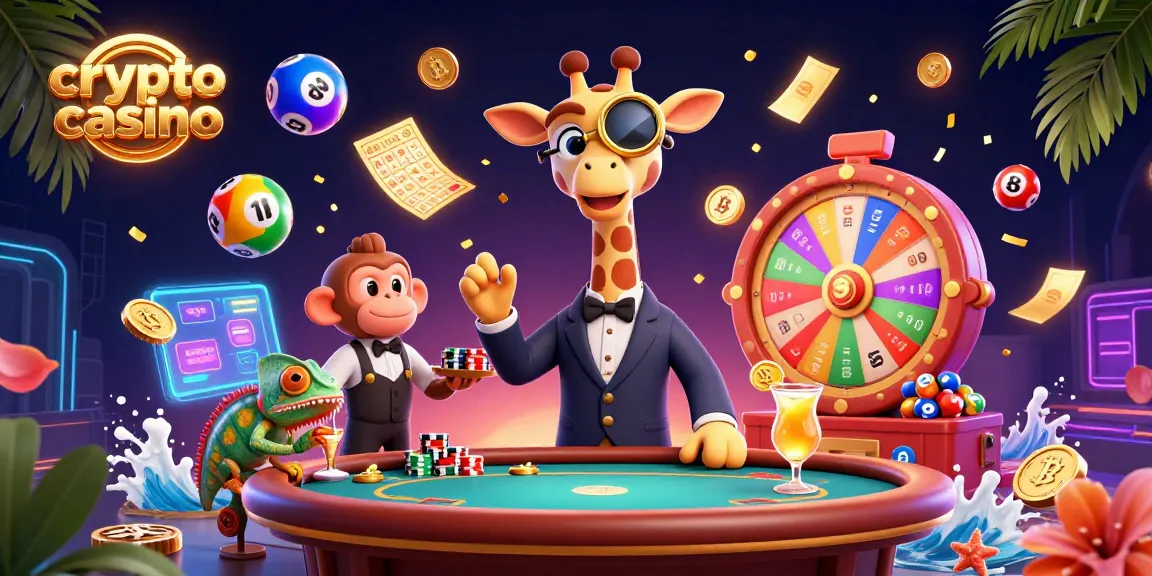 Jouez dans un crypto casino animé avec des personnages colorés et des éléments de jeu vibrants