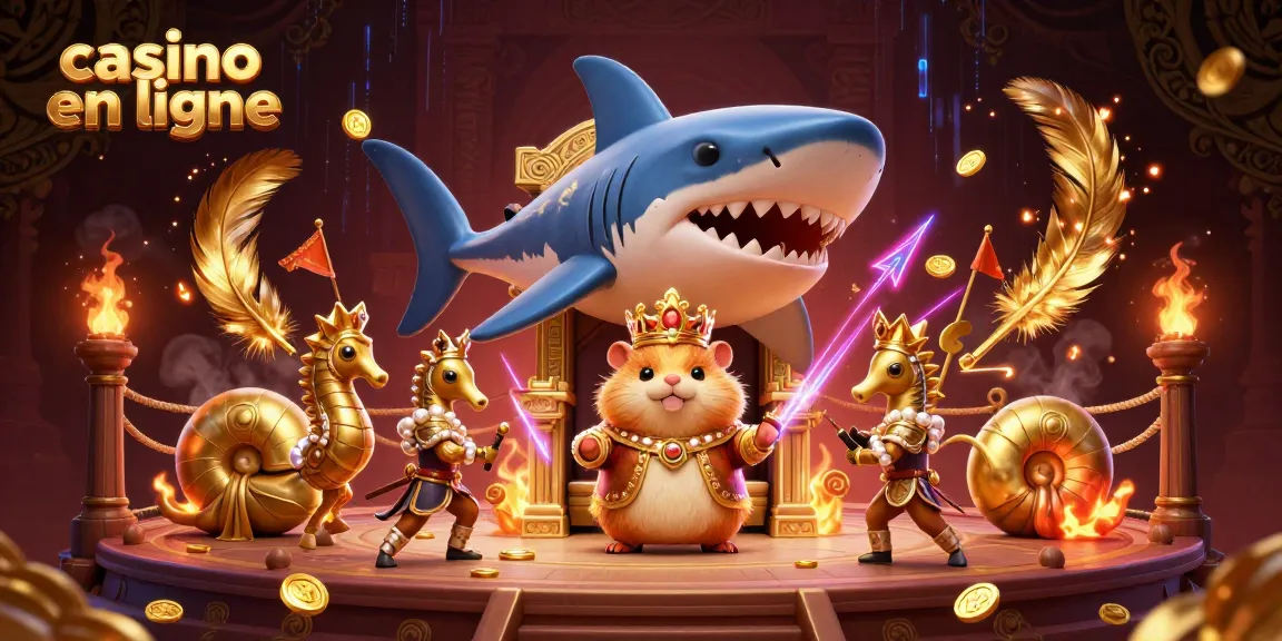 Jouez au casino en ligne avec le roi hamster doré entouré de gardes hippocampes et de compagnons nautilus.