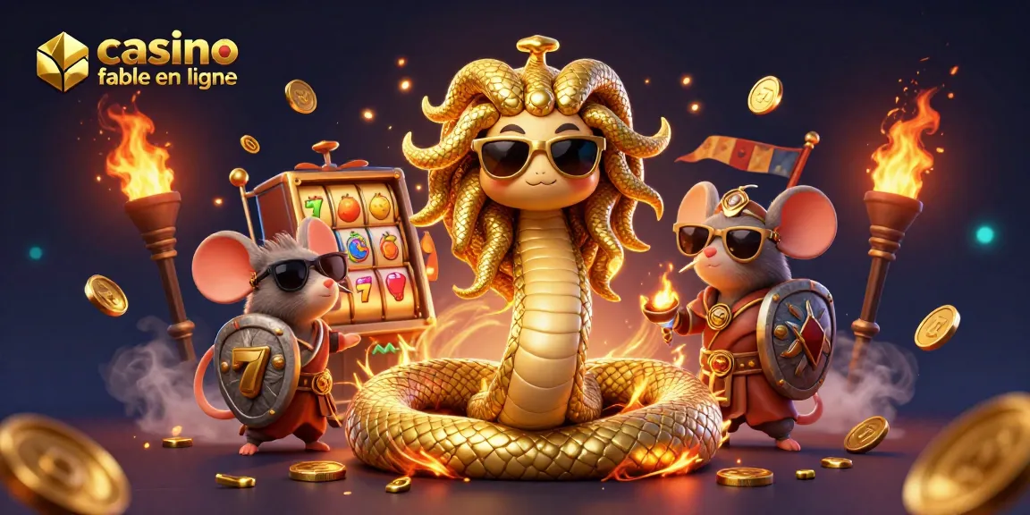 Visitez un casino fiable en ligne avec Medusa, un guerrier souris, et des machines à sous éclatantes.