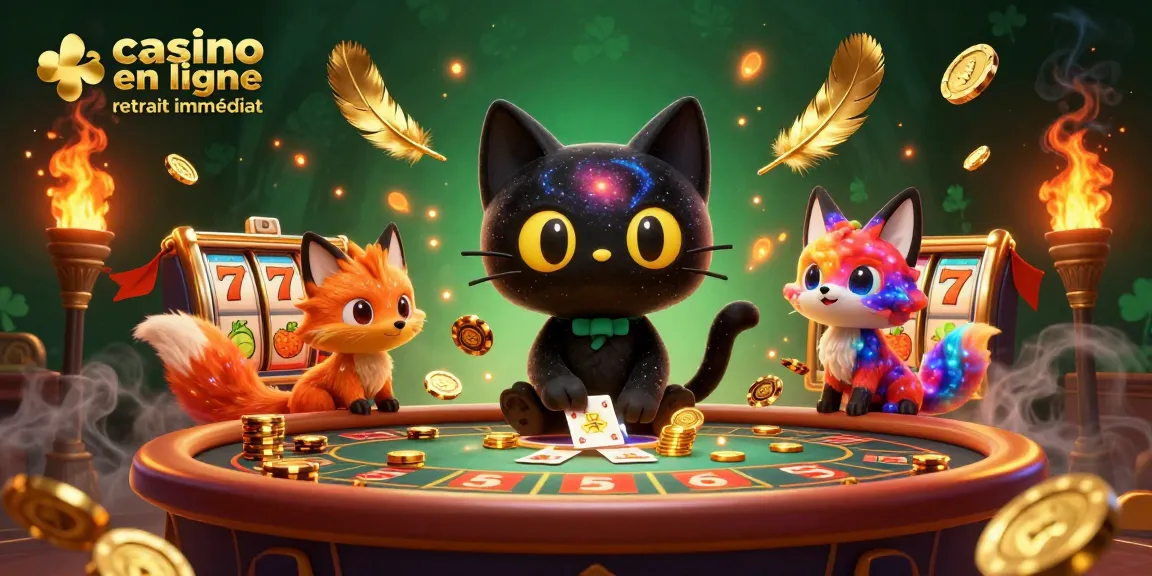 Jouer à casino en ligne retrait immédiat avec un chat noir gravitationnel et un renard nébuleux.